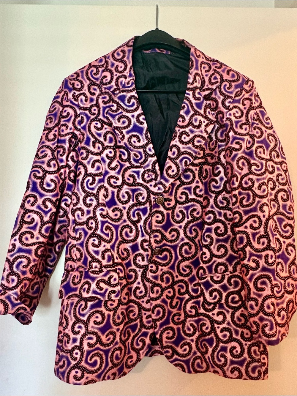 Men's Pink & Purple Patterned Blazer